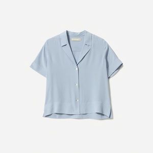 Everlane Clean Silk Short Sleeve Notch Shirt